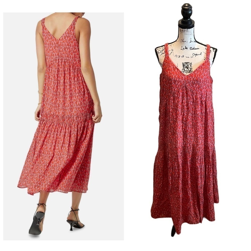 Joie Maxi Dress Pink Red Size Small Sundress Bohemian NWT festival Bondi Tiered